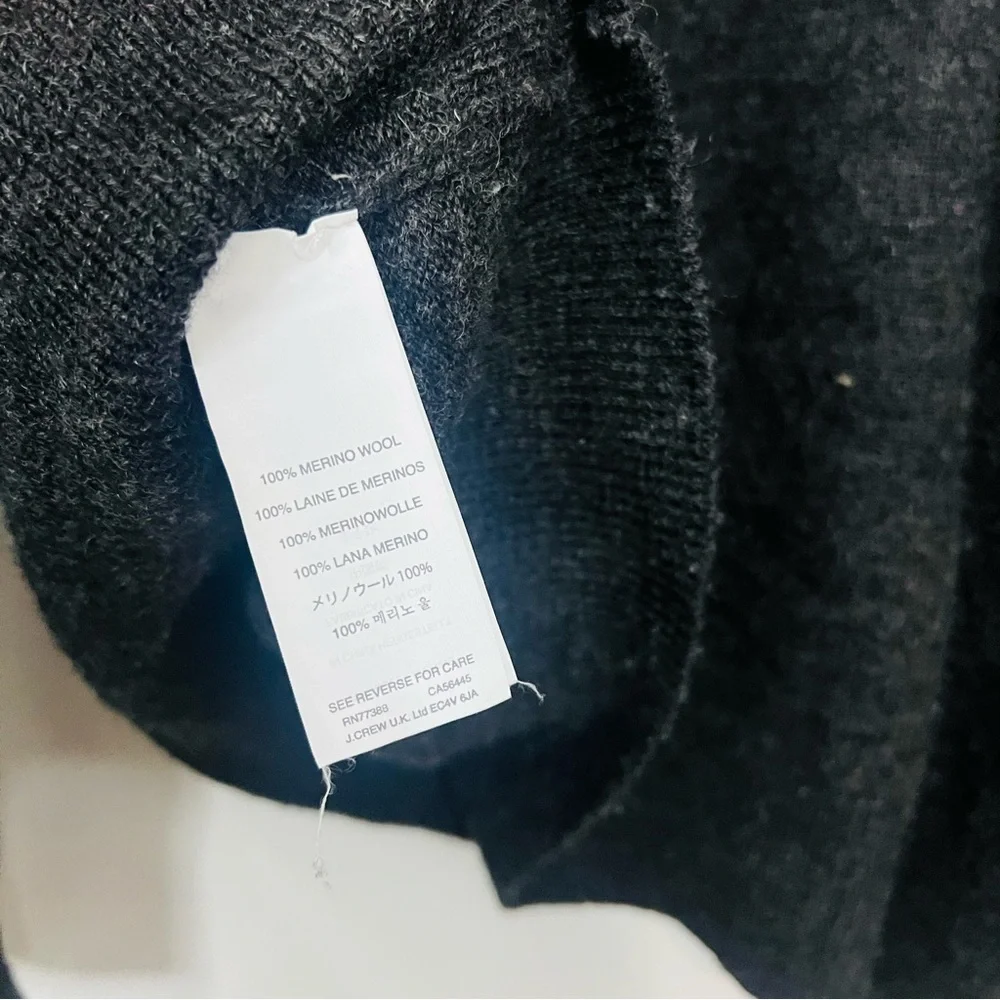 J. Crew Gray Merino Funnel Neck Pullover Sweatshirt XL